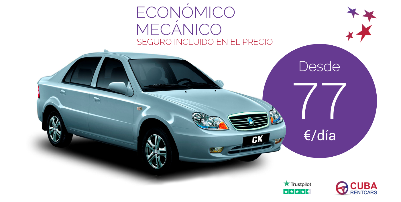 Alquila coche ECONÓMICO MECÁNICO con seguro en Cuba